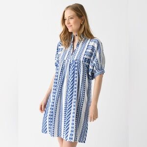 1012 NEVER A WALLFLOWER  Women's High Neck Dress Size Small Color Blue White